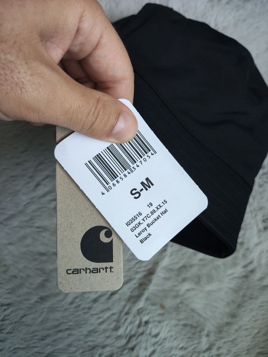 Carhartt Leroy bucket hat unisex culoare negru mărimea S-M noua originala