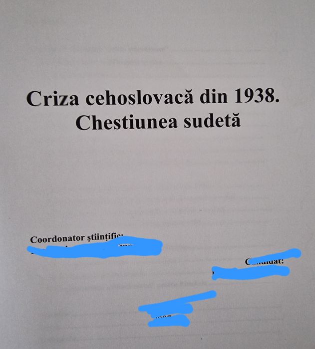 Licență istorie scrisă personal