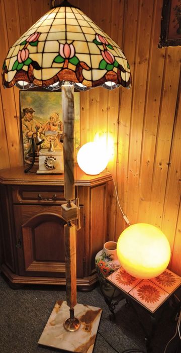 Veioză design glob   galben -portocaliu,30 cm