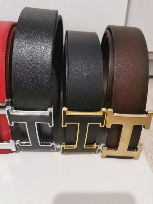 Curele Hermes-piele naturală, logo metalic - model unisex