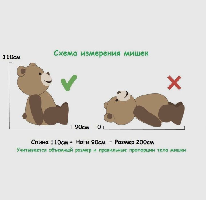 Плюшевый медведь, 200 см