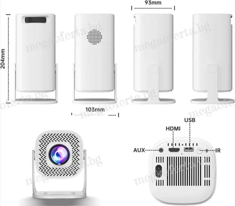 Безжичен Проектор 37 000 Вградени Игри Безжичен Стрийминг до Платформи