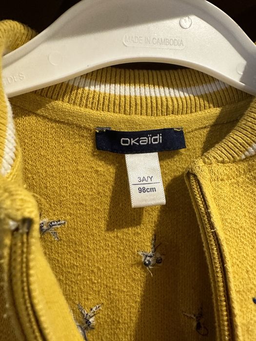 Жилетка за момиченце жълта на okaidi 98 3г