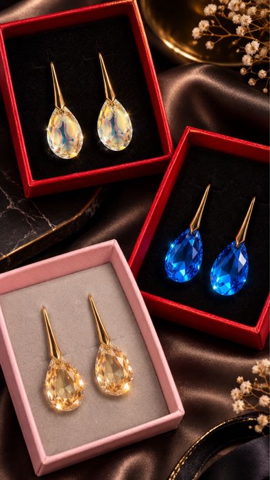 Серьги с камнями Swarovski