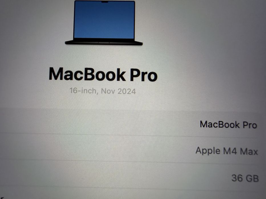 Macbook Pro 16 M4 Max 36GB Ram 1TB SSD