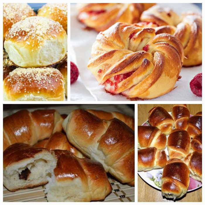 Домашние сдобные булочки.