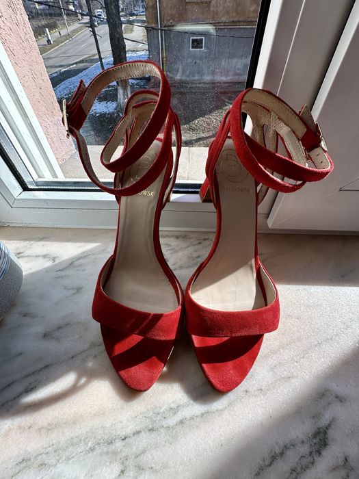 Sandale Baldowski , piele intoarsa, 37, toc 7 cm