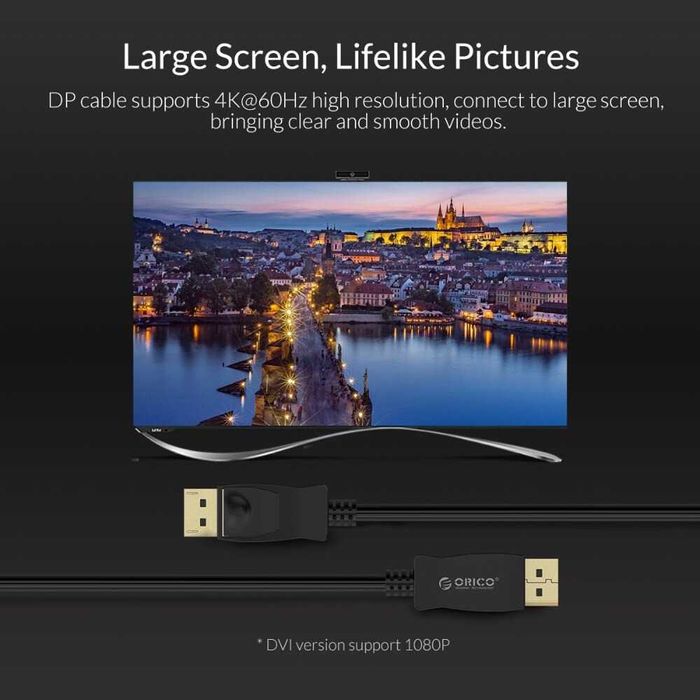 Cablu DisplayPort tata - tata laptop pc suporta audio 4K 60Hz - 2m