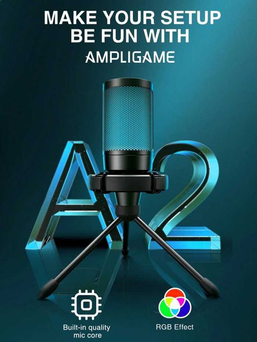 Mикрофон FIFINE A2 с RGB подсветка + стойка, USB Type-C