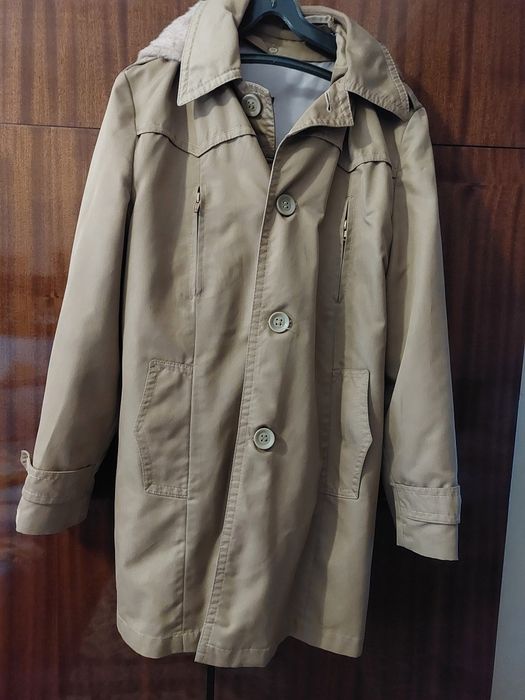 Мъжка бежова   зимна  шуба