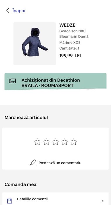 Geaca schi 180 wedze pt. damă xxs Decathlon