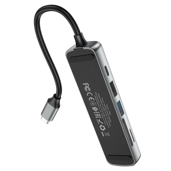 Type-C Hub Hoco HB24 HDMI + USB3.0 + USB2.0 + SD + TF + PD