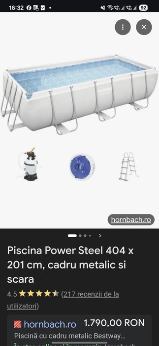 Piscina supraterana 400x200 cm, stare buna, cu pompa si filtru