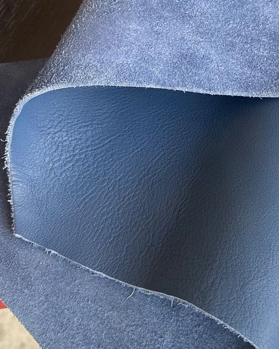 Material piele naturala bleumarin