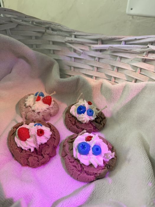 Lumanare handmade -biscuite , facute manual din ceara de soia naturala ( pretul este /buc)