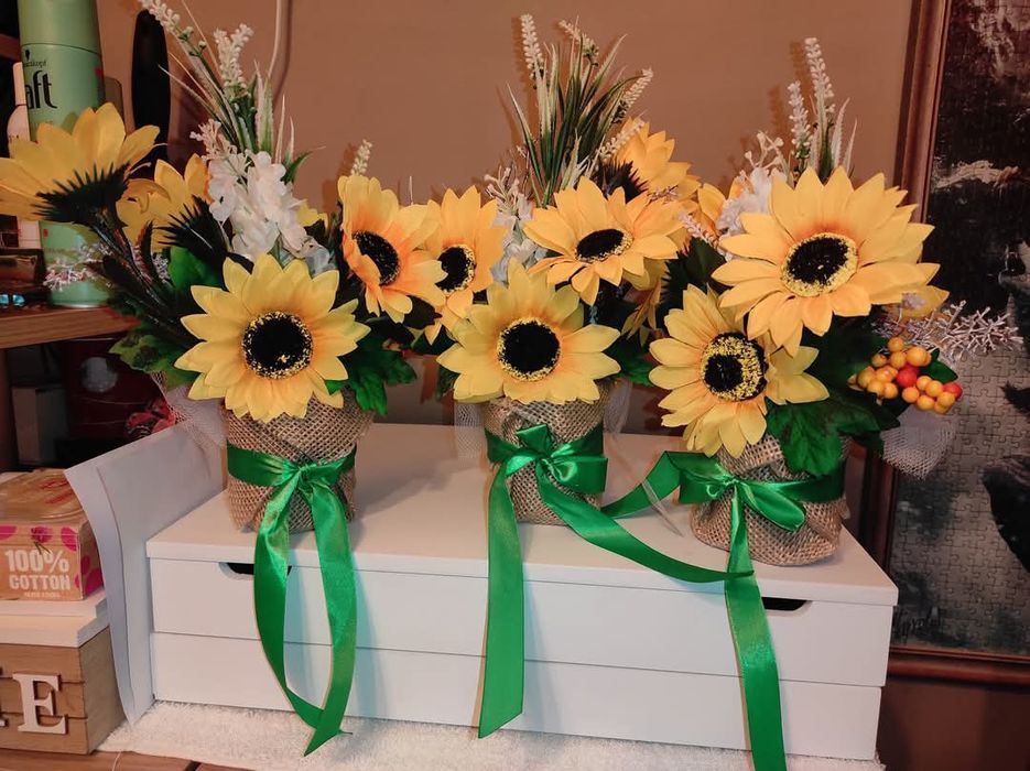 Сватбена украса със слънчогледи