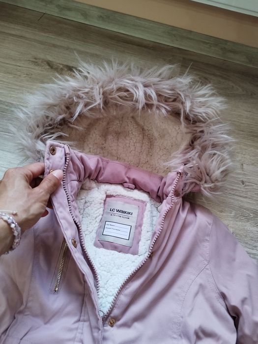 Топла детска парка за момиче 116-122