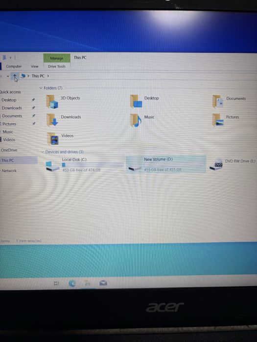 Acer i7  7200u 8gb ram