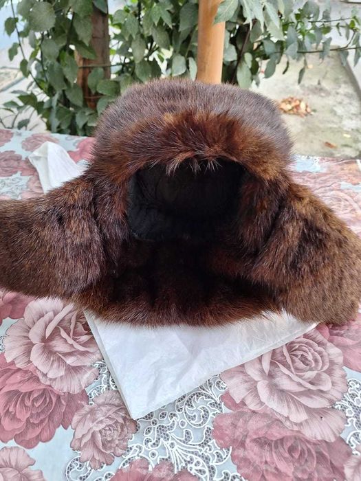 Шапка ушанка мех Норка