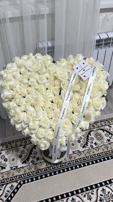 Свежий белый роза 101 шт