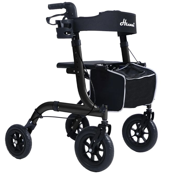 Rollator (yurish uchun aravacha) Henmnii, qora, deyarli yangi