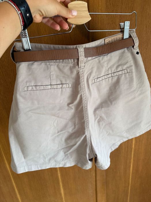 Replay чино къси панталони с висока талия в бежово кафяво