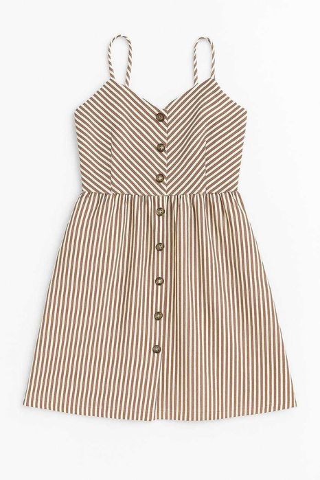 Сарафан на бретелях с узором в полоску (Лен)
