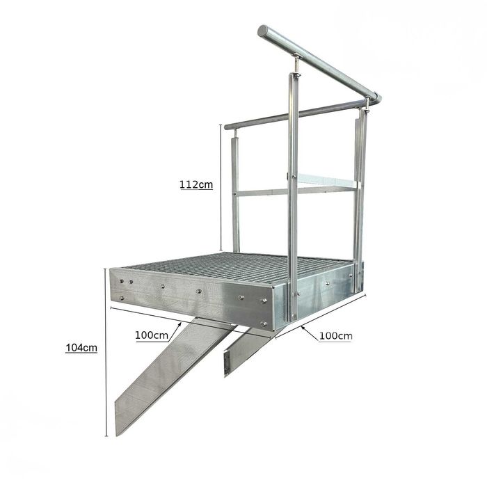 Метална площадка за стълби 100x100 см | Поцинкована | С или без парапети