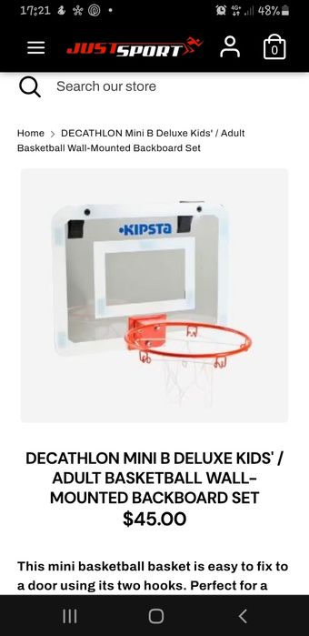 Mini cos de baschet pentru usa Dechatlon