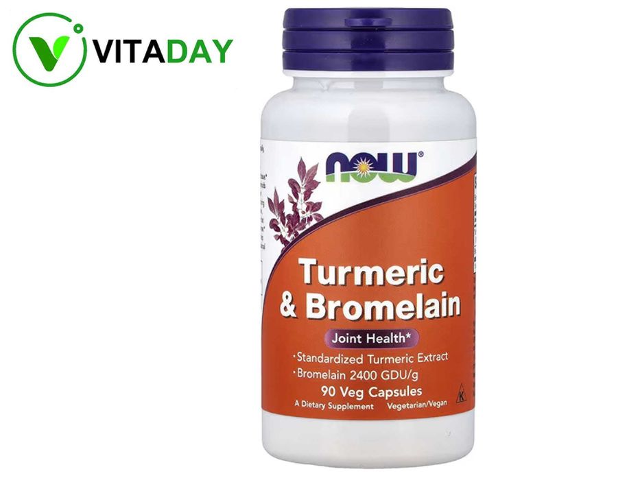 NOW Foods Куркума и бромелаин Turmeric & Bromelain 90 Veg Capsules