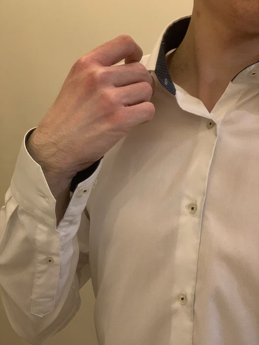 Бяла официална риза TEODOR