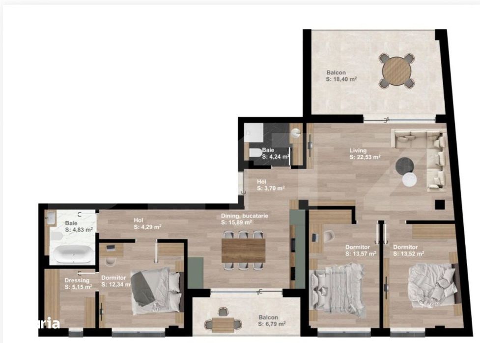 Apartament 4 camere, 100mp, finisat, zona Traian Vuia