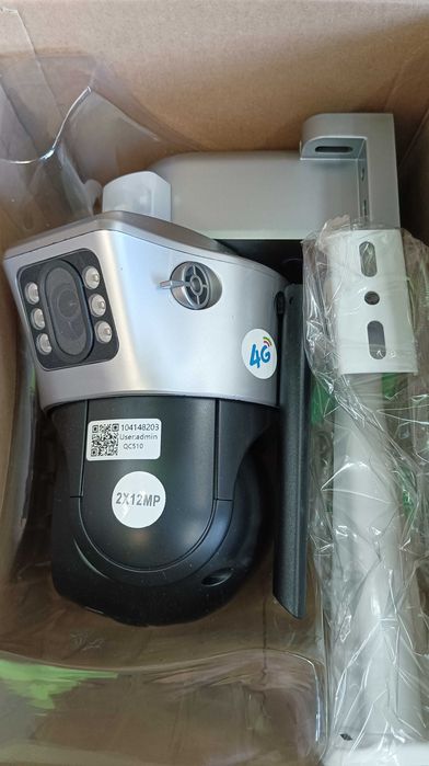 Двойна соларна въртяща камера 4G 2x12MP работи с СИМ SIM карта моб.дан