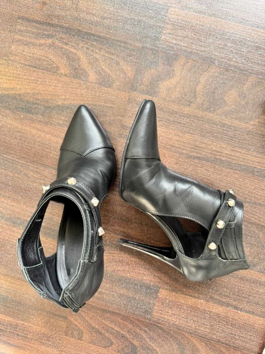 Botine Dama Piele Naturala Negru