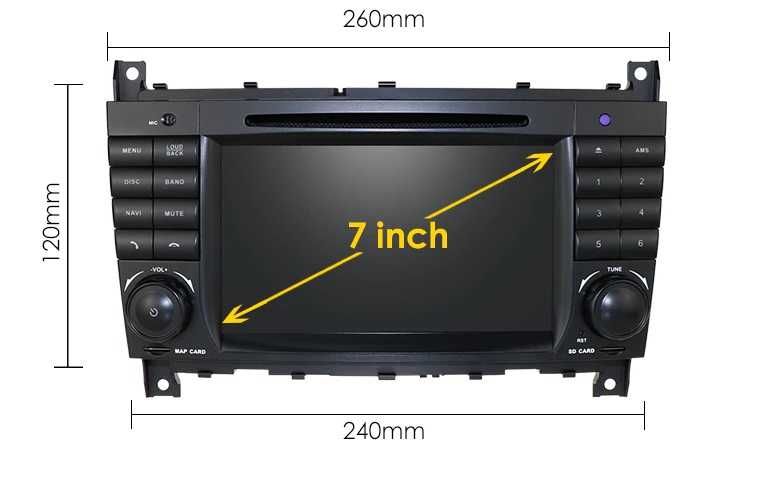 Мултимедия 7" Аndroid 13 за MERCEDES W203 W209 W168 W463 CARPLAY