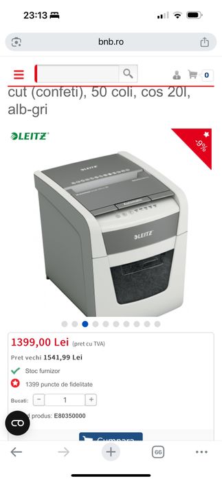 Tocator hartie Leitz Iq//distrugator documente //