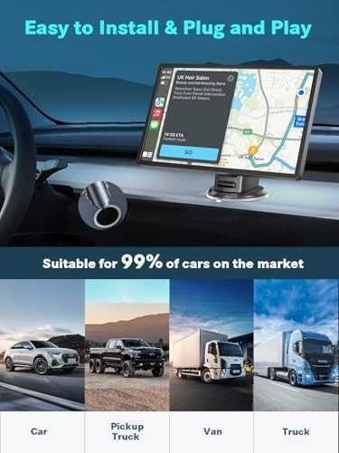Нова Авто Мултимедия 9" CarPlay, Android Auto, 2K Камери, GPS за кола