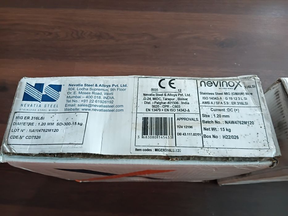 Sarma sudura inox si cupru