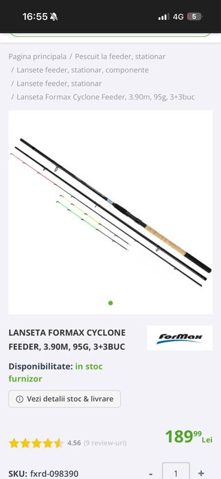 Combo 2feedere formax 3.90 cu 2 mulinete fl 6500 plus 3 feedere etc…