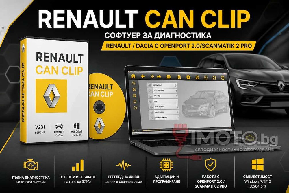 Renault Can Clip - Софтуер за диагностика Renault / Dacia