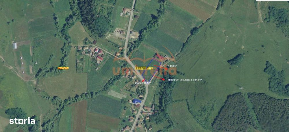 Teren de vanzare teren extravilan 2.400m²15€ m² Panticeu !