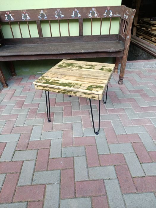 Masa cafea blat sticla sau lemn recuperat