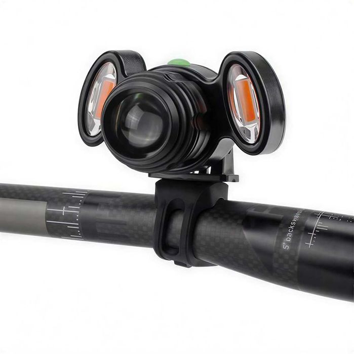LED светлина за велосипед, Фар с три светлини, Ръчен фокус, 600Lumens