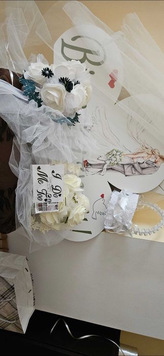 Acesori nunta /Alb Verde