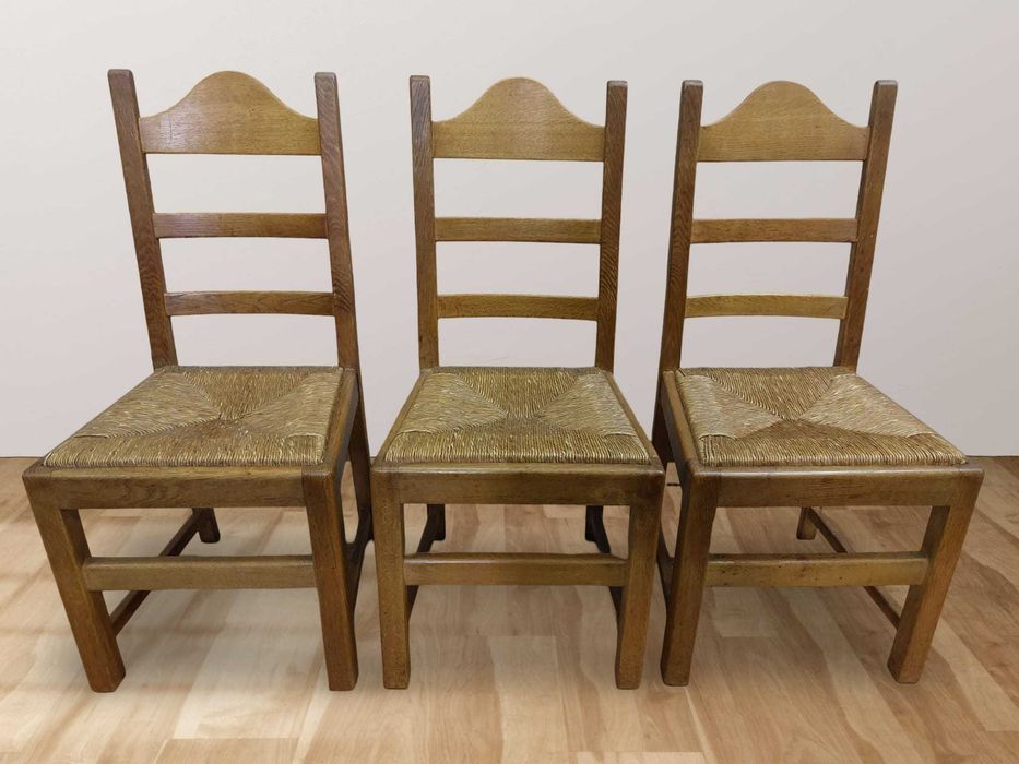 6 броя трапезни столове от бял дъб масив