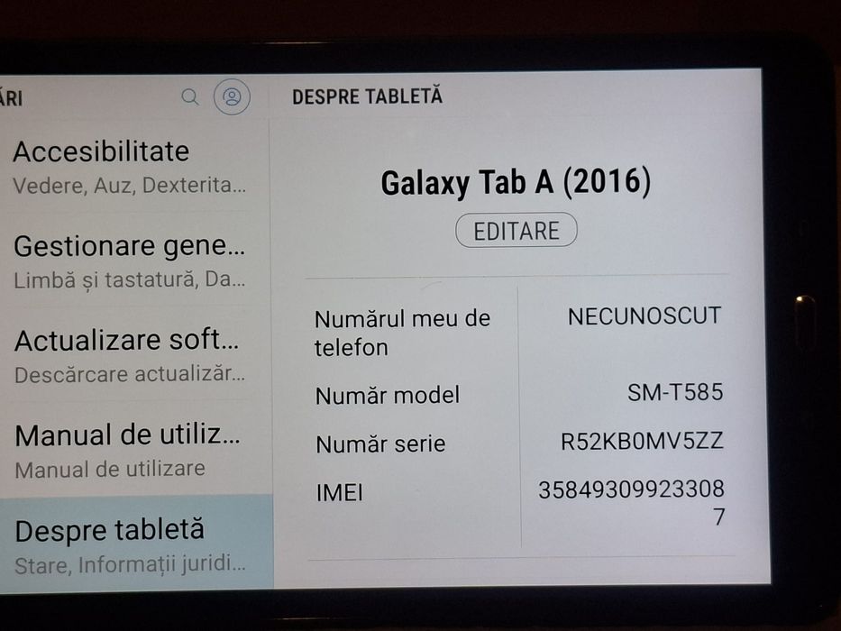 Vând Tableta Samsung Galaxy Tab A SM- T585 2016 cu Sim