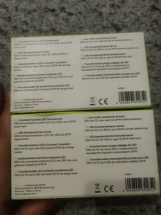 2x Transformator / Driver LED Goobay 20W 500mA - NOI în cutie