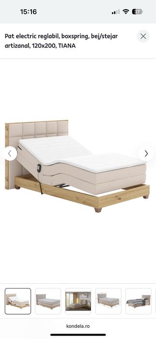 Vând pat pliabil electric 120/200 cm