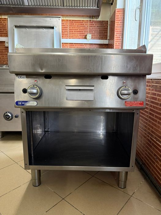 Plită grill Horeca profesională Modular pe gaz (Fry Top), 2 zone de gătire