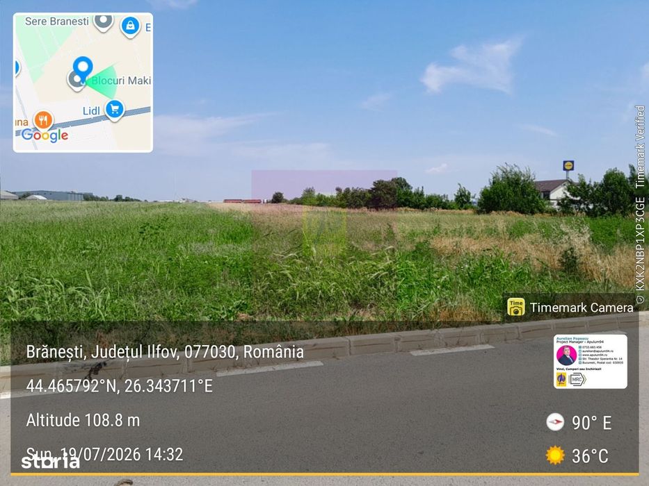 Branesti - Teren 3300 mp vizavi de blocurile Makita